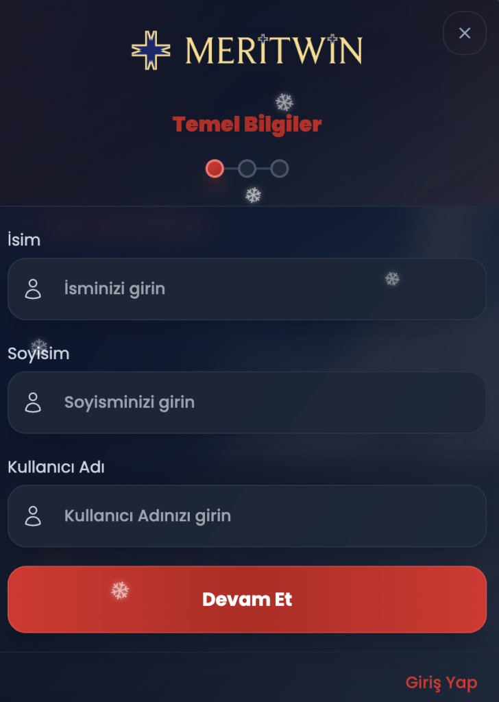 Meritwin Giriş ve Üyelik İşlemleri